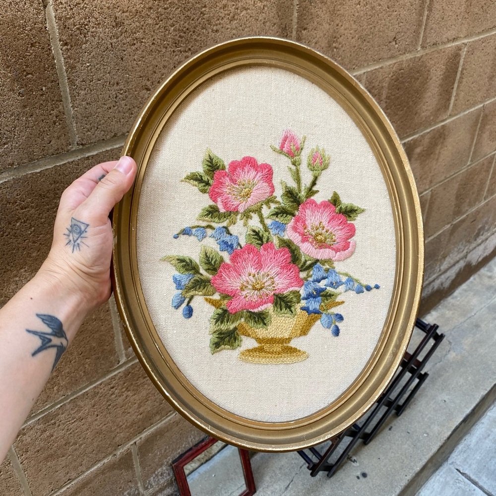 Vintage embroidery wall art